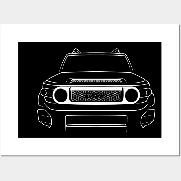 Toyota FJ Cruiser - front stencil, white Wall Art by mal_photography